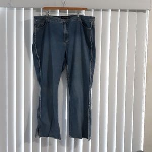 Avenue ruffle side denim jeans